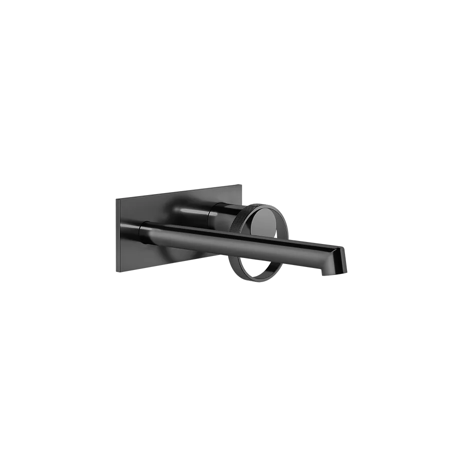 Gessi ANELLO Außenteil für Waschtisch-Einhebelmischer mit Auslauf zur Wandmontage, Ausladung: 175-205mm, mit rechteckiger Platte, ohne Ablaufgarnitur, metall schwarz PVD - 63389706 Gessi ANELLO Außenteil für Waschtisch-Einhebelmischer mit Auslauf zur Wandmontage, Ausladung: 175-205mm, mit rechteckiger Platte, ohne Ablaufgarnitur, metall schwarz PVD - 63389706