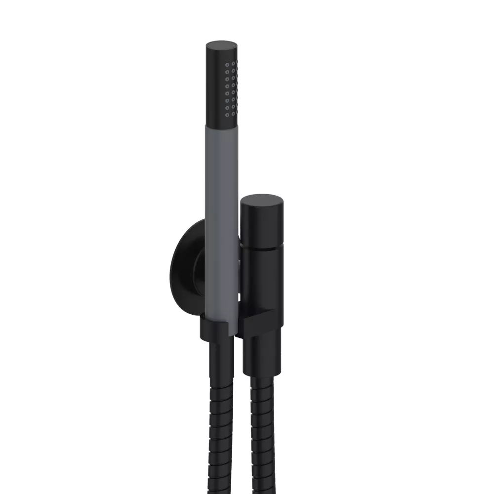 vola 070 Wandanschlussbogen mit Brausehalter links, schwarz matt-070-27
