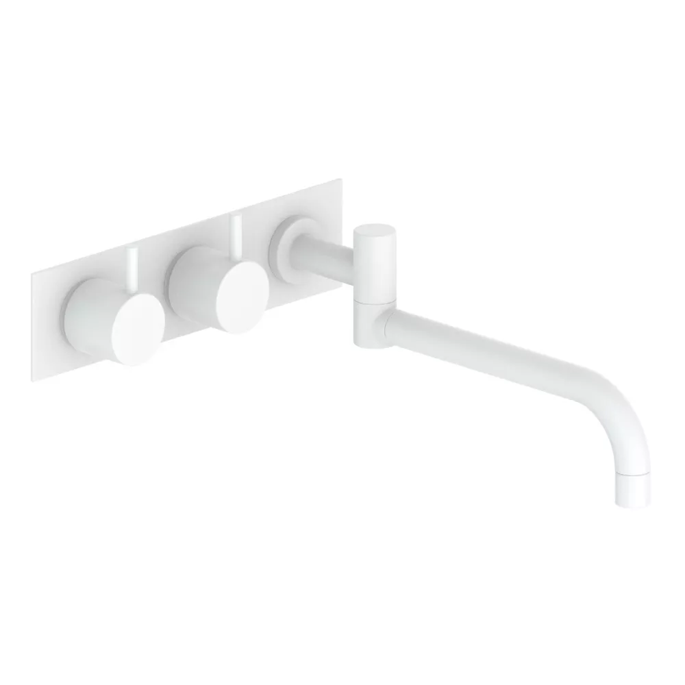 vola 633K Unterputz-Waschtisch-/ Küchen-Zweigriffmischer, Ausladung:250mm, Hebel:25mm, weiß matt-633K-28