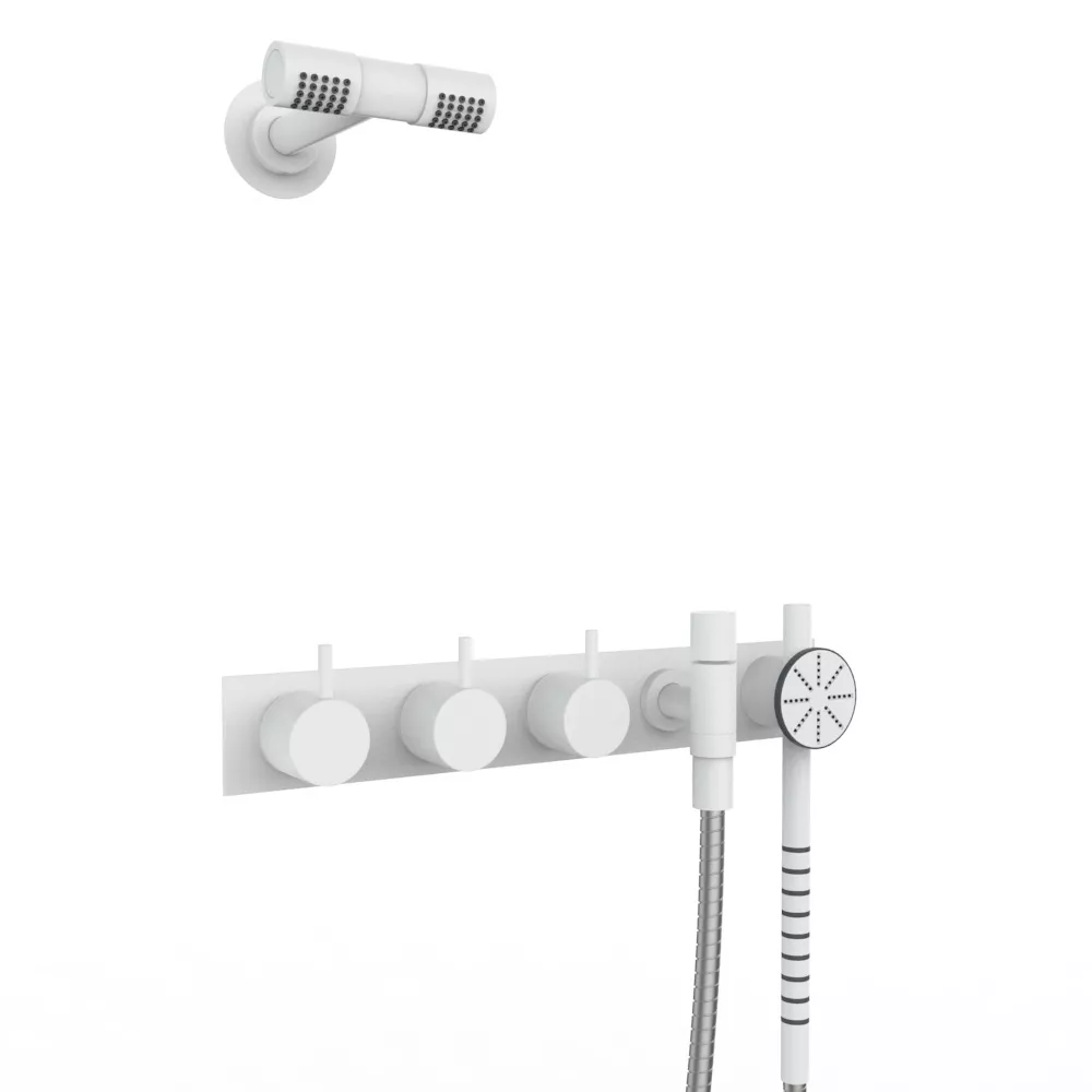 vola 875S-081D Unterputz-Brause-Zweigriffmischer mit 2-Wege-Umstellung, Hebel:25mm, weiß matt-875S-081D-28