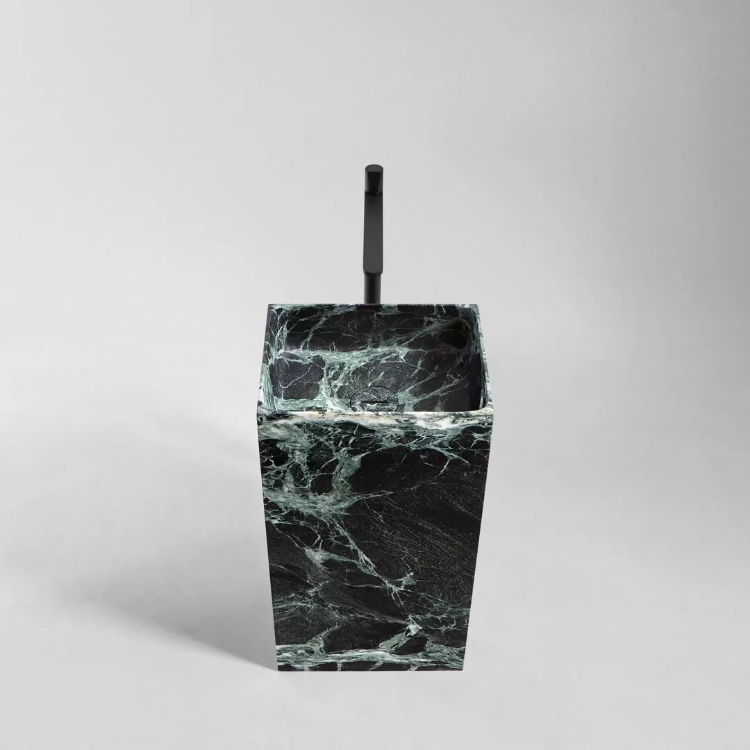 antoniolupi FUSTO freistehendes Waschbecken aus Naturstein, 45x35x85cm, verde alpi-FUSTO185-VERDEALPI