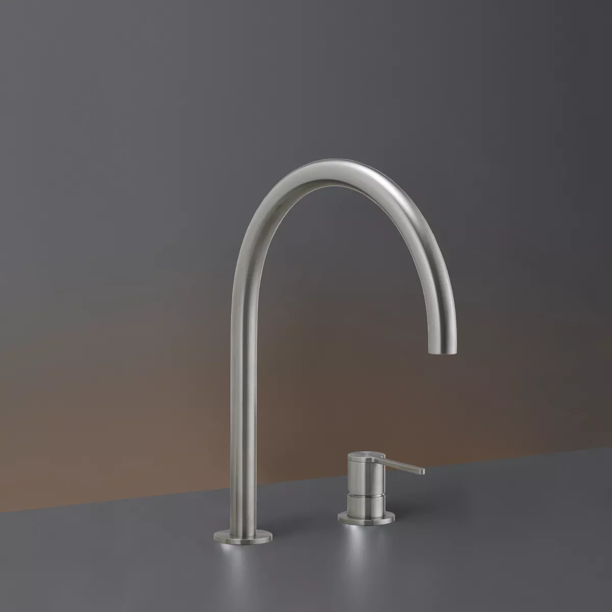 ceadesign INNOVO Zweiloch-Mischer mit schwenkbarem Auslauf, Ausladung: 230mm, edelstahl satiniert - INV48S ceadesign INNOVO Zweiloch-Mischer mit schwenkbarem Auslauf, Ausladung: 230mm, edelstahl satiniert - INV48S