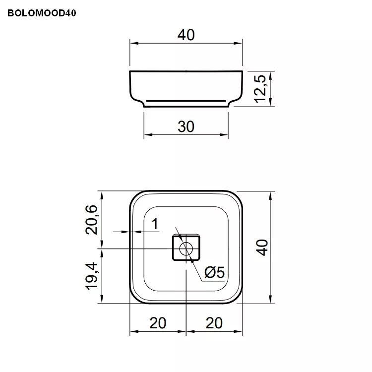 antoniolupi BOLOMOOD quadratisches Aufsatzbecken, 40x40cm, weiß matt-BOLOMOOD40