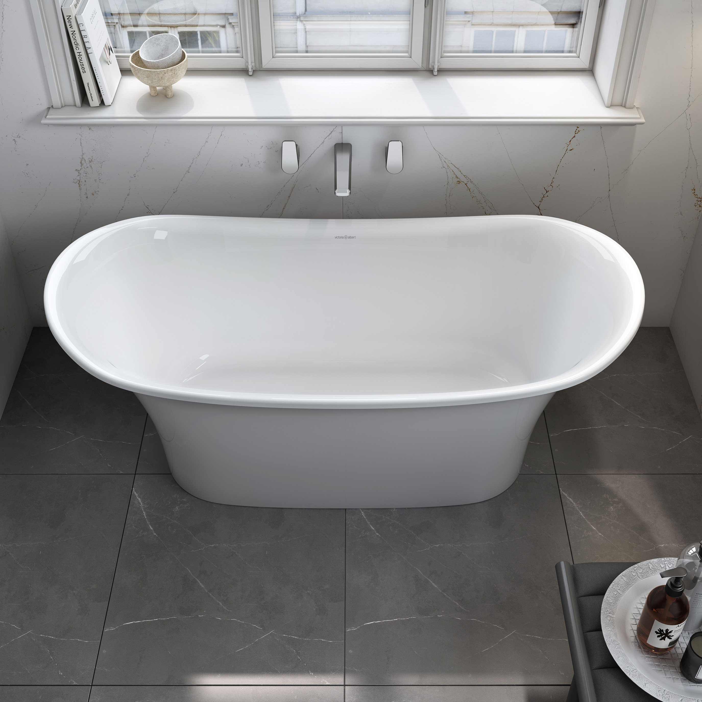 victoria + albert TOULOUSE freistehende Badewanne, 152x74x65cm-TO1-N-SW-NO