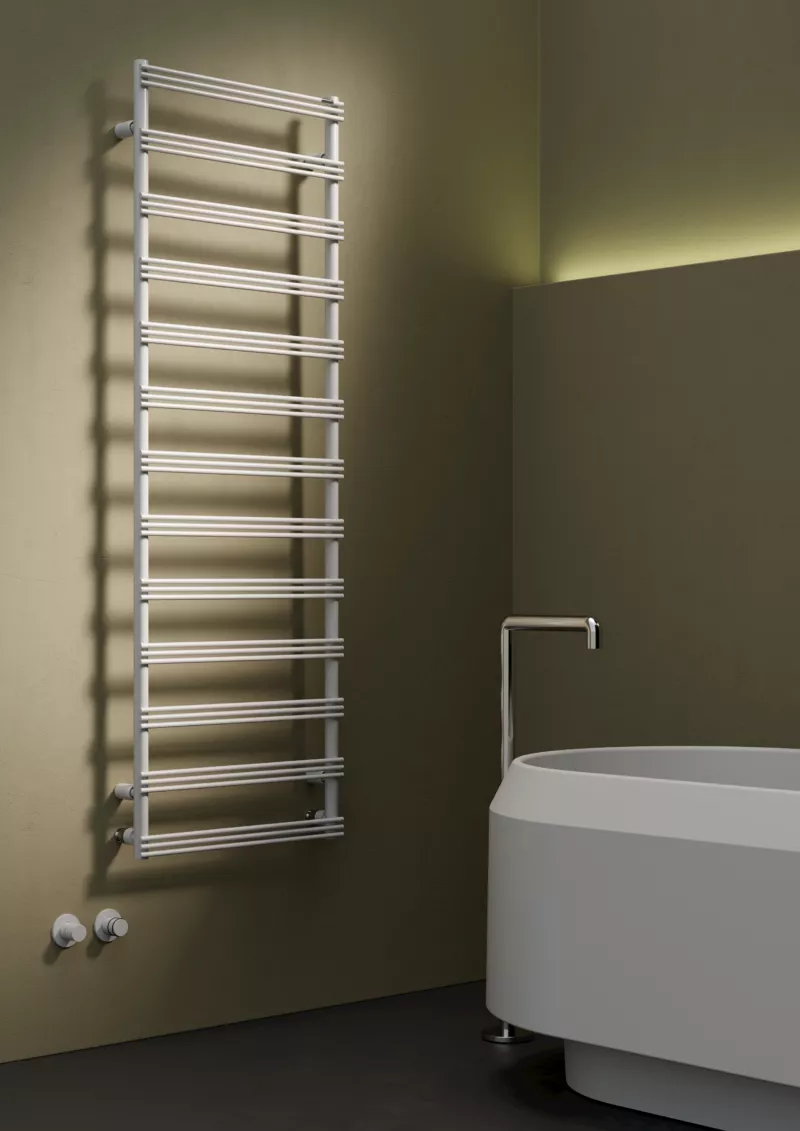Tubes Radiatori SMART 10 elektrischer Handtuchwärmer mit Design-Verschlusskappe und Standard-Halterung, Breite: 40cm, Höhe: 77,5cm, lackiert nach Kategorie C0-SM10EL#080040T6ST-C0
