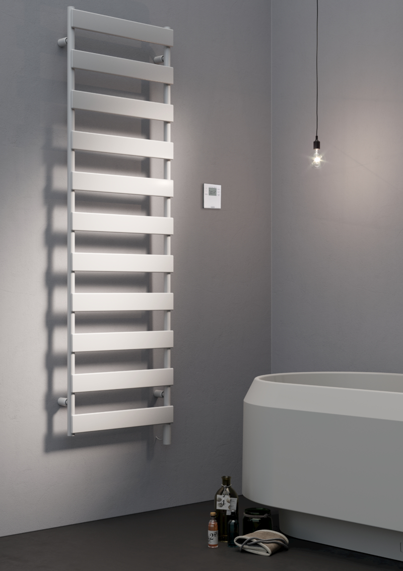 Tubes Radiatori SMART PS elektrischer Handtuchwärmer mit Design-Verschlusskappe und Standard-Halterung, Breite: 50cm, Höhe: 84cm, lackiert nach Kategorie C0-SM70SEL#085050T6ST-C0