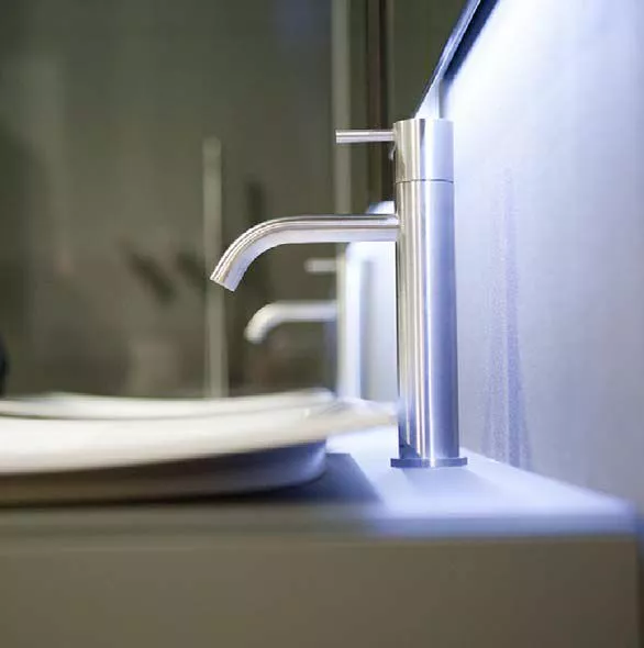 antoniolupi AYATI Stand-Waschtisch-Einhebelmischer, edelstahl poliert-AY302LU