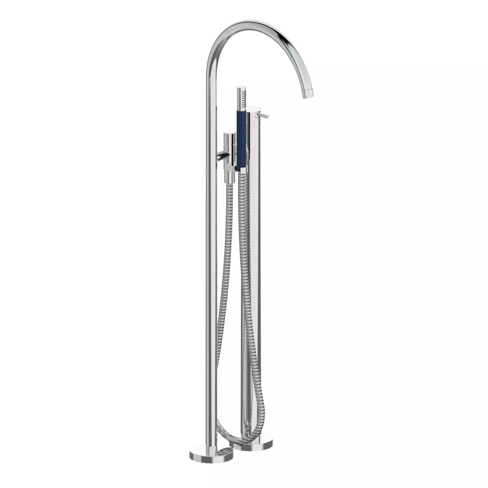 vola FS5 freistehender Wannen-Einhebelmischer mit Handbrause, Ausladung:280mm, Hebel:25mm, chrom-FS5-16