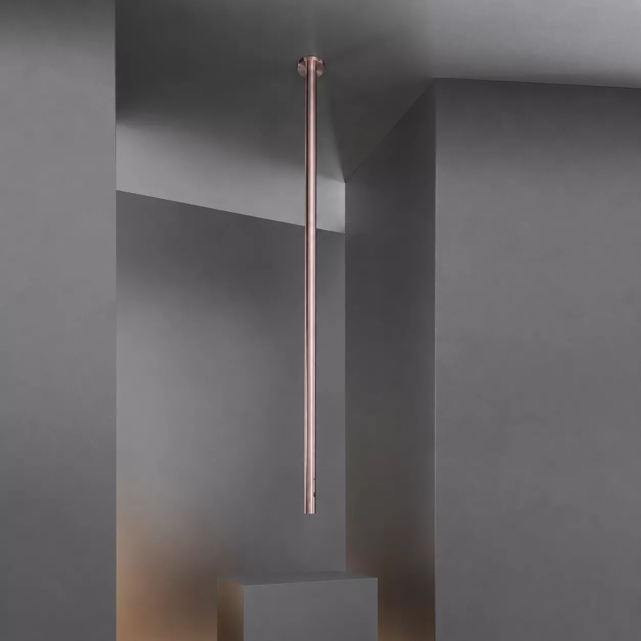 cea MIL 83 berührungsloser Decken-Auslauf mit Remote-Temperaturregulierung, Höhe: 1650mm, bronze satiniert - MIL083ZS cea MIL 83 berührungsloser Decken-Auslauf mit Remote-Temperaturregulierung, Höhe: 1650mm, bronze satiniert - MIL083ZS