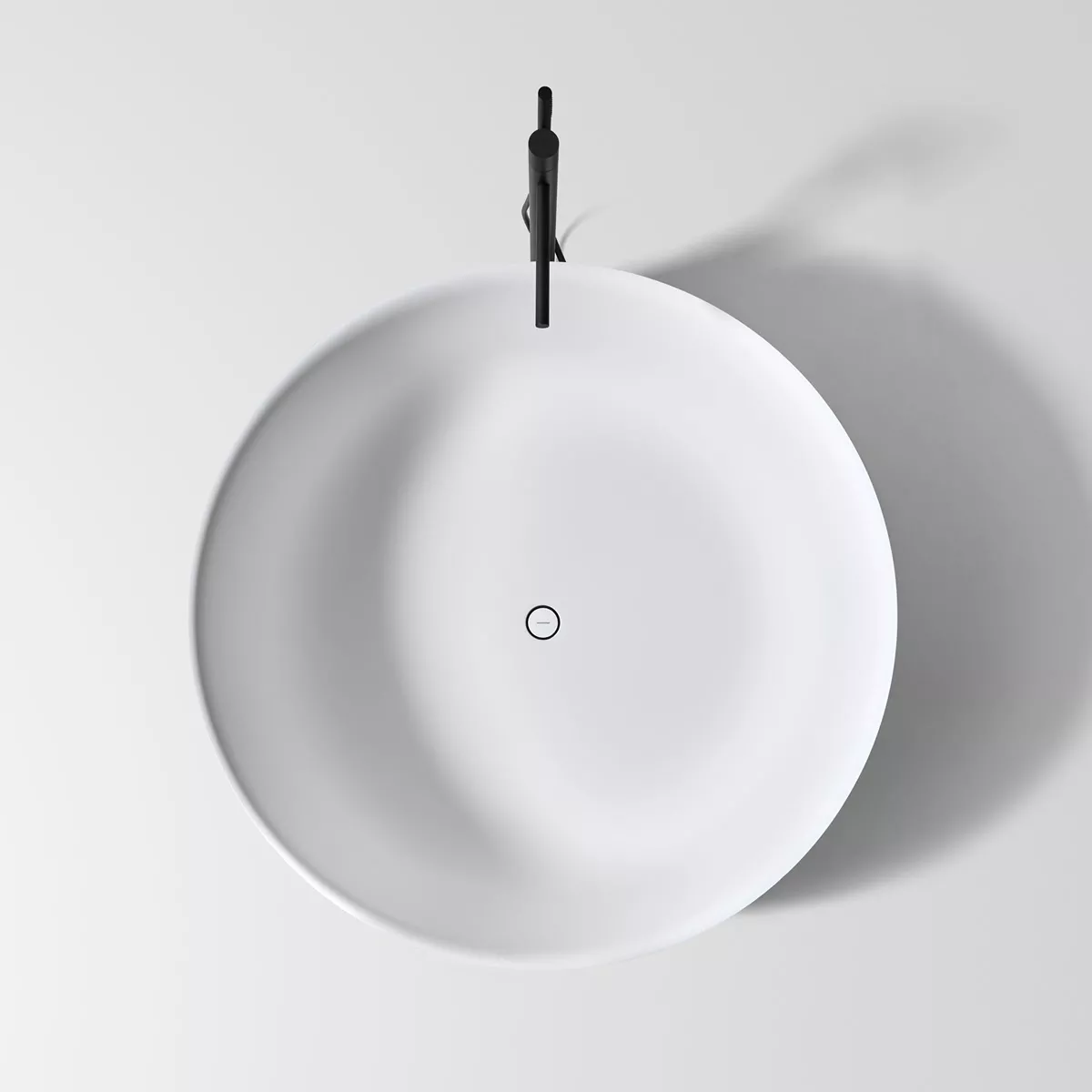 antoniolupi ORION freistehende Badewanne aus Cristalplant®, Durchmesser: 135cm, Höhe: 50cm, weiß matt - ORION135