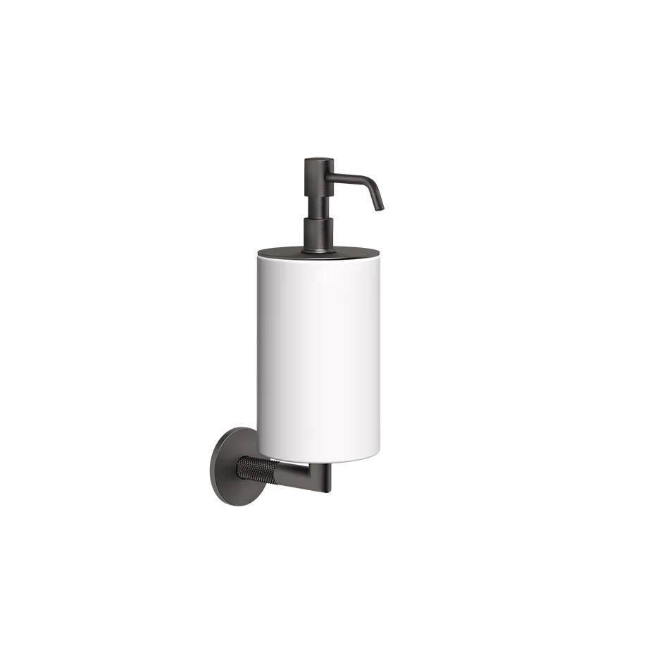 Gessi ANELLO Seifenspender zur Wandmontage, mit weißem Behälter, metall schwarz gebürstet PVD - 63713707