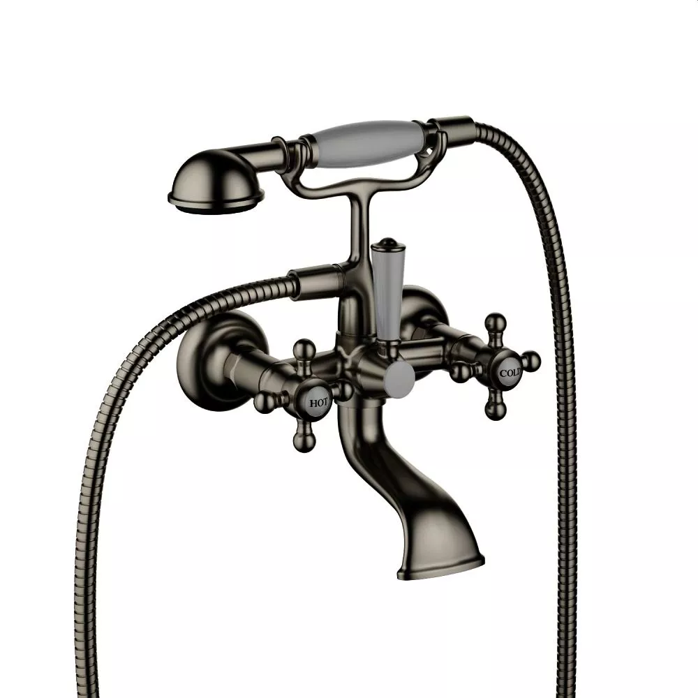 Dornbracht MADISON Wannenbatterie für Wandmontage mit Handbrausegarnitur, dark platinum matt-25023360-99