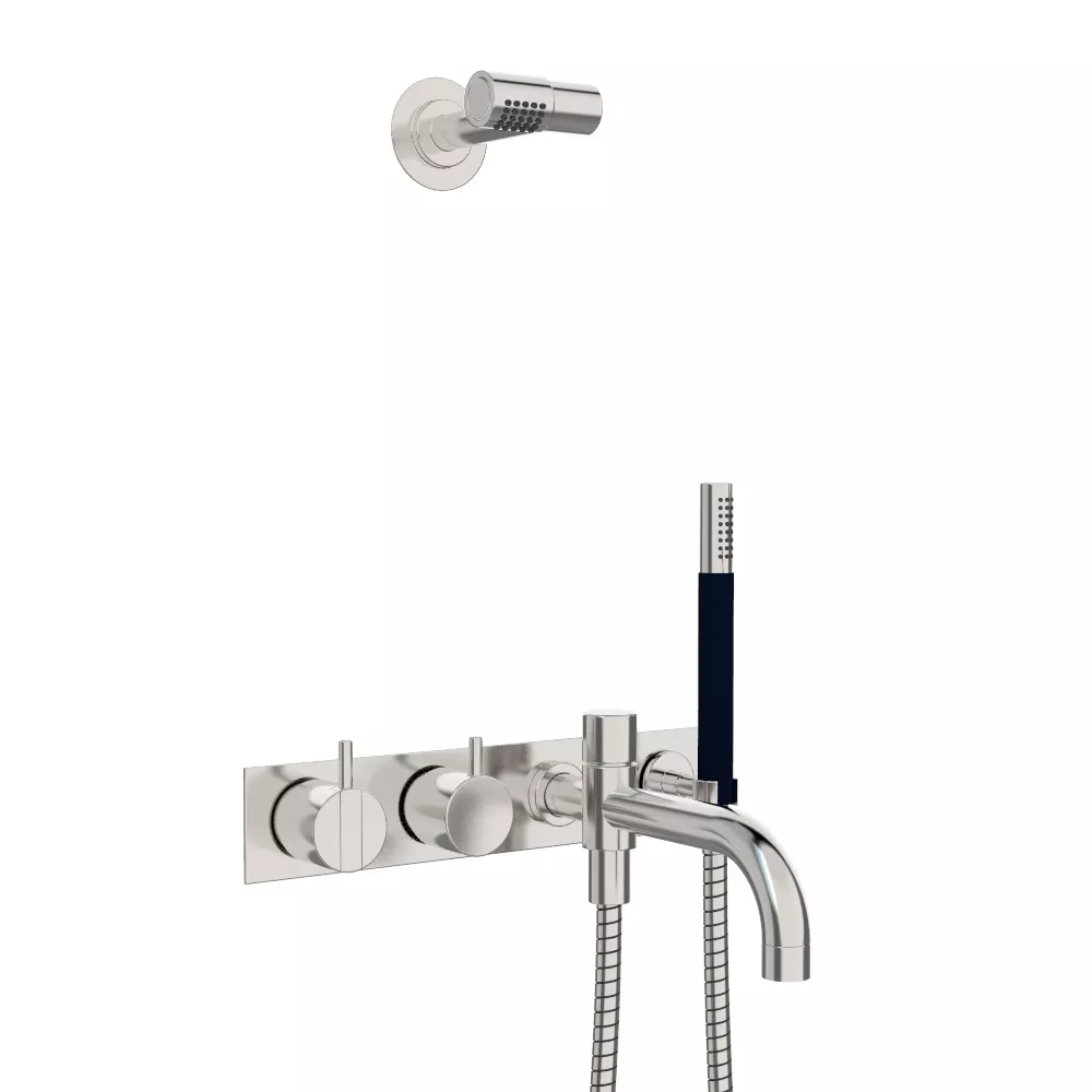 vola 2444DT8-081 UP-Wannen-Einhebelmischer mit 2-Wege-Umstellung, Ausladung:200mm, mit Wand-Kopfbrause 080, Hebel:25mm, chrom-2444DT8-081-16