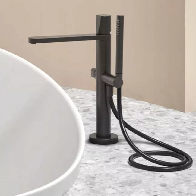 antoniolupi INDIGO ND 703 Badewannen-Eingriffmischer für Randmontage mit Stabhandbrause, H:425mm-ND703LU-P