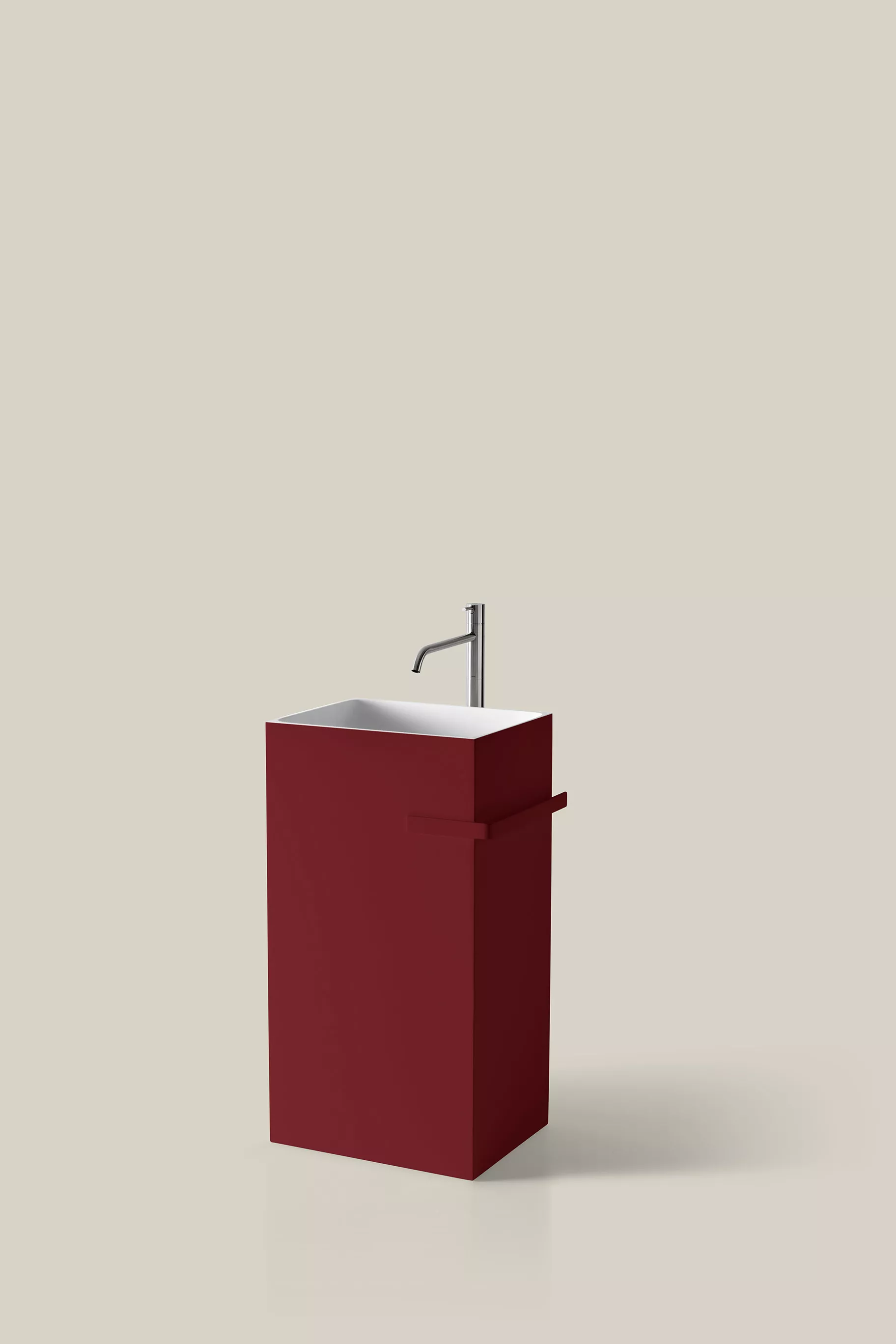 antoniolupi FUSTO freistehendes Waschbecken aus Flumood®, Breite: 45cm, Tiefe: 35cm, Höhe: 85cm, innen weiß matt, außen lackiert nach antoniolupi Farbkarte - FUSTO-5-DIV