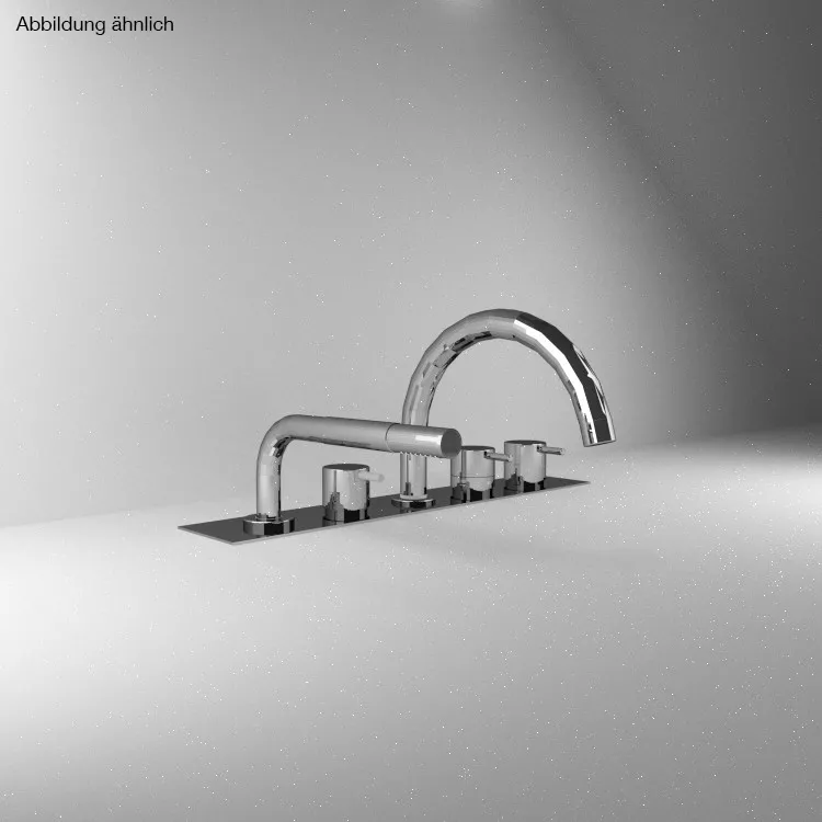 vola BK16B Wannen-Thermostat mit Brause für Wannenrand, Ausladung:200mm, Hebel:25mm, chrom-BK16B-16
