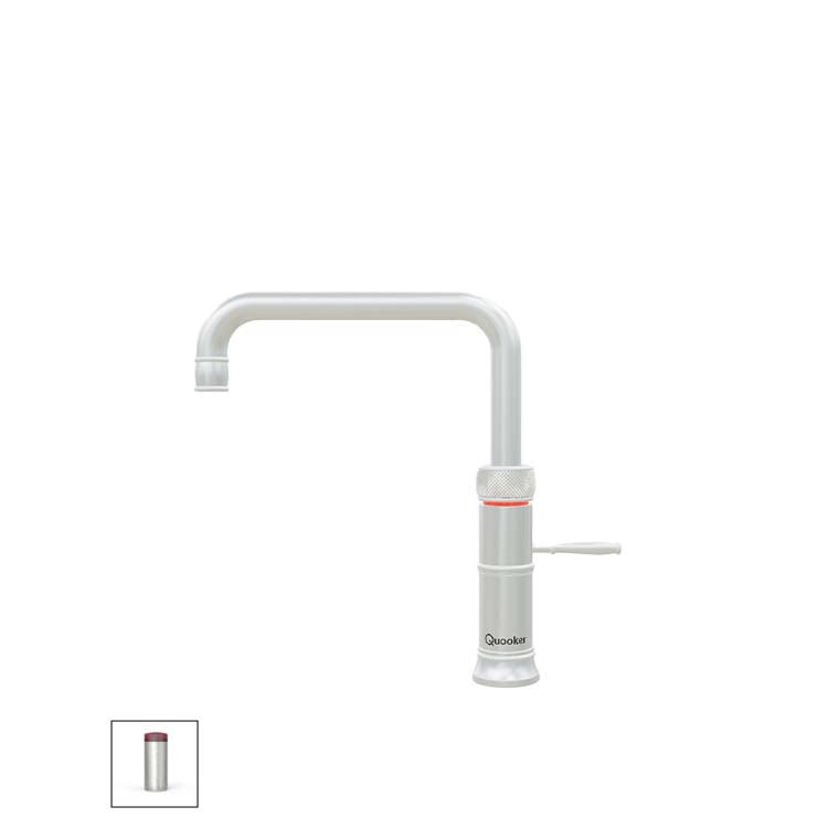 Quooker COMBI+ Classic Fusion Square Kochendwasserspender für Warm+Kaltwasseranschluss, edelstahl-22+CFSRVS