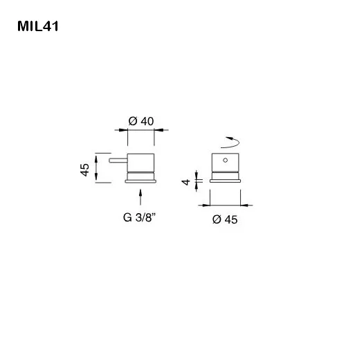 cea MIL 41 Tisch-Kaltwasserventil, edelstahl satiniert-MIL41S