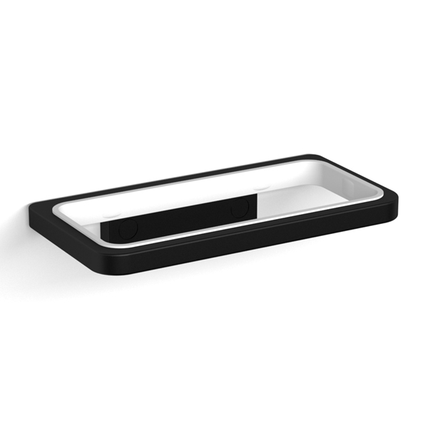 AVENARIUS Serie 480 black Halter doppelt, Wandmodell, schwarz-4801107040