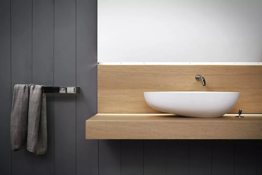 Agape DROP Aufsatzbecken aus Naturstein, Breite: 67cm, Tiefe: 44,2cm, Höhe: 18cm, inklusive Ablaufgarnitur, travertin - ACER1098LTV