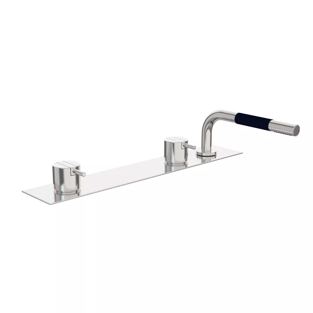 vola BK3 Wannen-Einhebelmischer mit Brause für Fliesenbank, Befüllung über den Überlauf, ohne Garnitur, Hebel:25mm, chrom-BK3-16