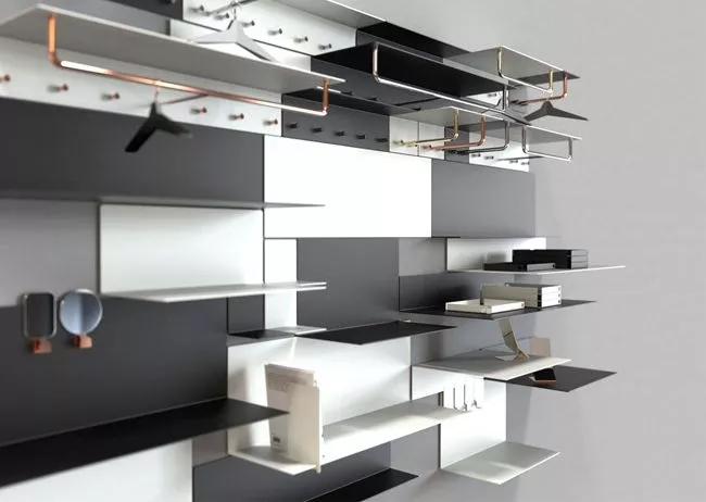 Frost Denmark UNU & BUKTO Wandgarderobe mit Stange und 2 Haken-U4016-GW