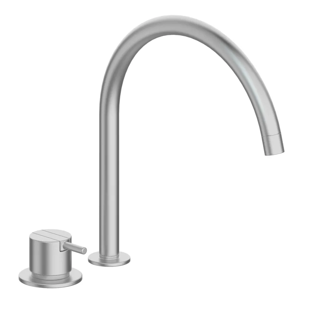 vola 590H Einhebelmischer ohne Ablaufgarnitur, Ausladung:230mm, Hebel:25mm, edelstahl-590H-40 vola 590H Einhebelmischer ohne Ablaufgarnitur, Ausladung:230mm, Hebel:25mm, edelstahl-590H-40