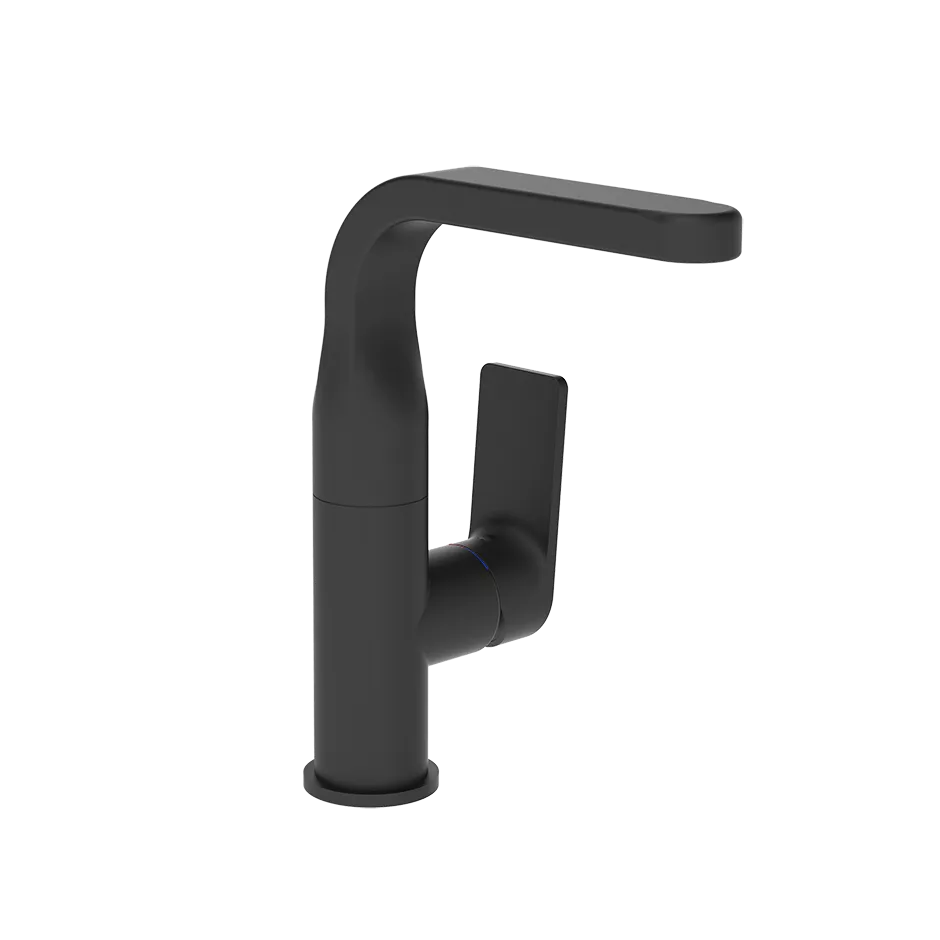 Gessi VIA BIGLI Waschtisch-Einhebelmischer mit schwenkbarem Auslauf (160°) zur Tischmontage, Ausladung: 150mm, ohne Ablaufgarnitur, 3/8 Anschluss, schwarz matt - 62010299 Gessi VIA BIGLI Waschtisch-Einhebelmischer mit schwenkbarem Auslauf (160°) zur Tischmontage, Ausladung: 150mm, ohne Ablaufgarnitur, 3/8 Anschluss, schwarz matt - 62010299