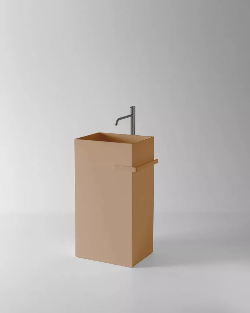 antoniolupi FUSTO freistehendes Waschbecken aus Colormood®, Breite: 45cm, Tiefe: 35cm, Höhe: 85cm, lackiert nach antoniolupi Farbkarte - FUSTO-4-DIV