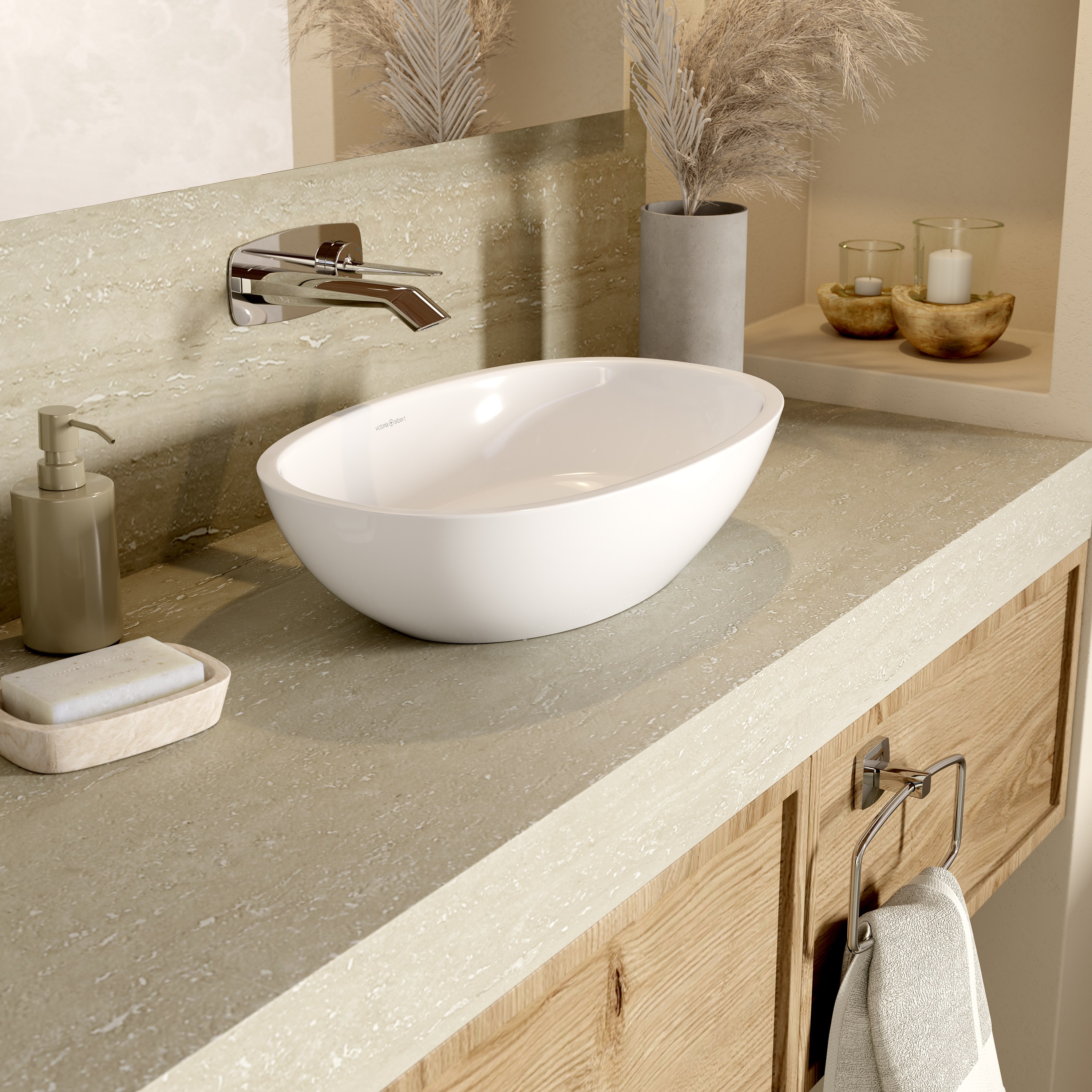 victoria + albert BARCELONA Aufsatzbecken, 48x30x12cm-VB-BAR-48-NO