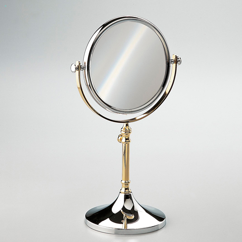 Windisch 99104 Stand-Kosmetikspiegel höhenverstellbar, chrom/gold-99104CRO3X