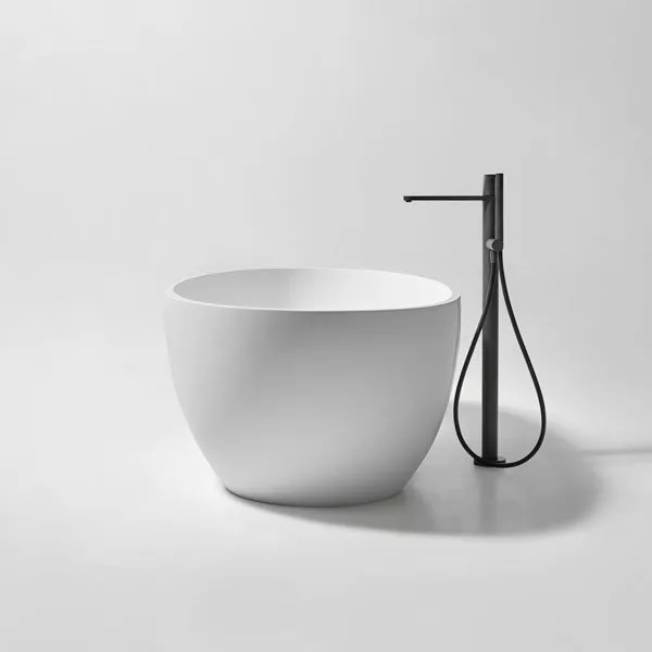 antoniolupi REFLEXMOOD freistehende Badewanne, 167x86x53cm, weiß matt, Ablaufgarnitur weiß matt-REFLEXMOOD