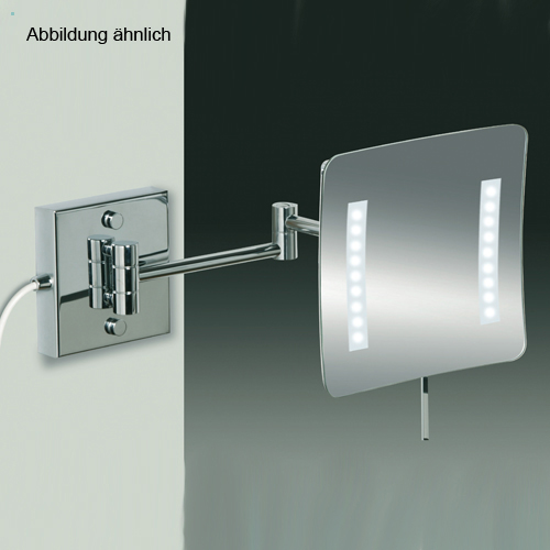 WINDISCH 99657/2 LED-Wand-Kosmetikspiegel mit Schalter 2-armig, chrom/3-fach/Direkt-99657/2CR3XD