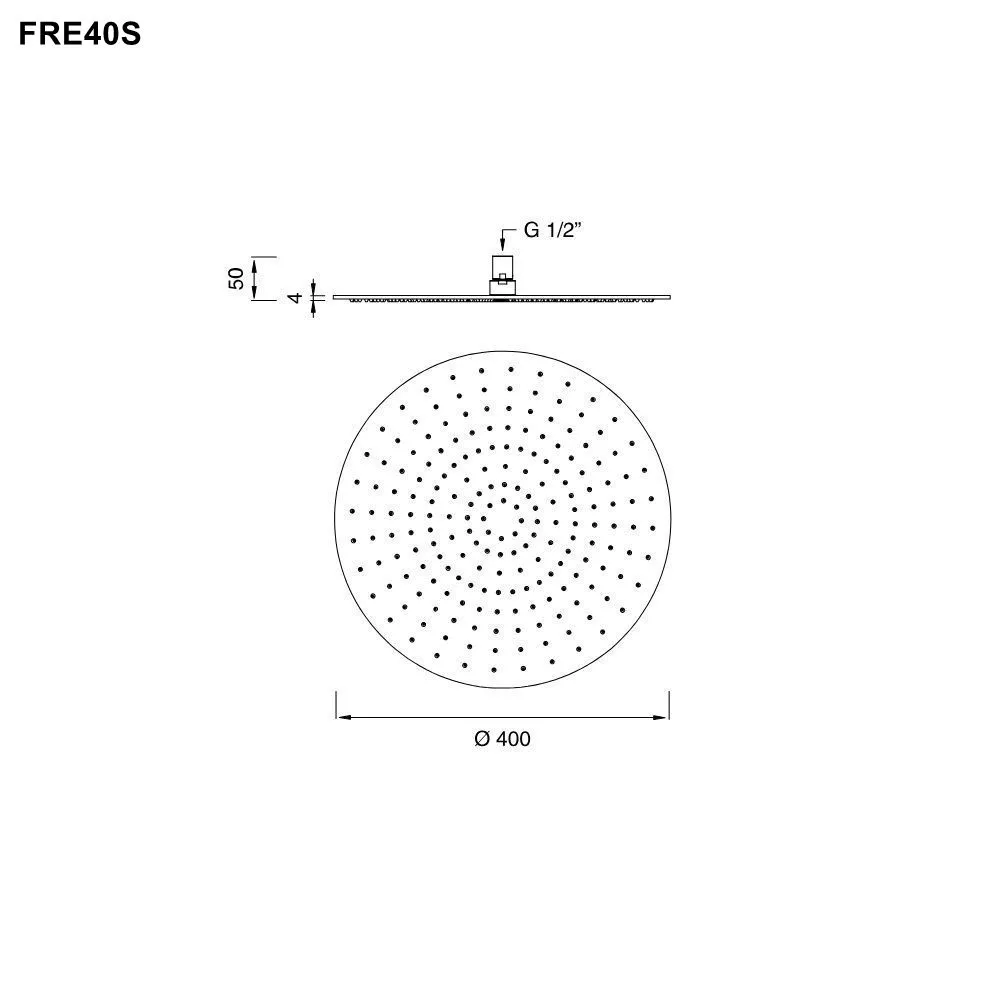 cea FRE 40 runde Kopfbrause, slim, D:400mm, edelstahl satiniert-FRE40S