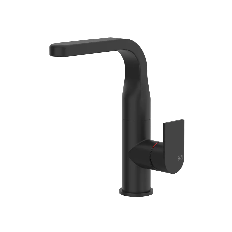 Gessi VIA MANZONI Waschtisch-Einhebelmischer mit schwenkbarem Auslauf (160°) zur Tischmontage, Ausladung: 150mm, ohne Ablaufgarnitur, 3/8 Anschluss, schwarz matt - 47124299 Gessi VIA MANZONI Waschtisch-Einhebelmischer mit schwenkbarem Auslauf (160°) zur Tischmontage, Ausladung: 150mm, ohne Ablaufgarnitur, 3/8 Anschluss, schwarz matt - 47124299