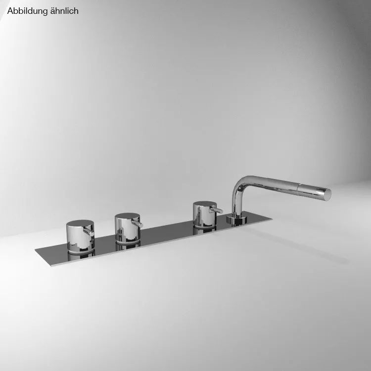 vola BK4B Wannen-Zweigriffmischer mit Brause für Wannenrand, Befüllung über den Überlauf, ohne Garnitur, Hebel:25mm, chrom-BK4B-16