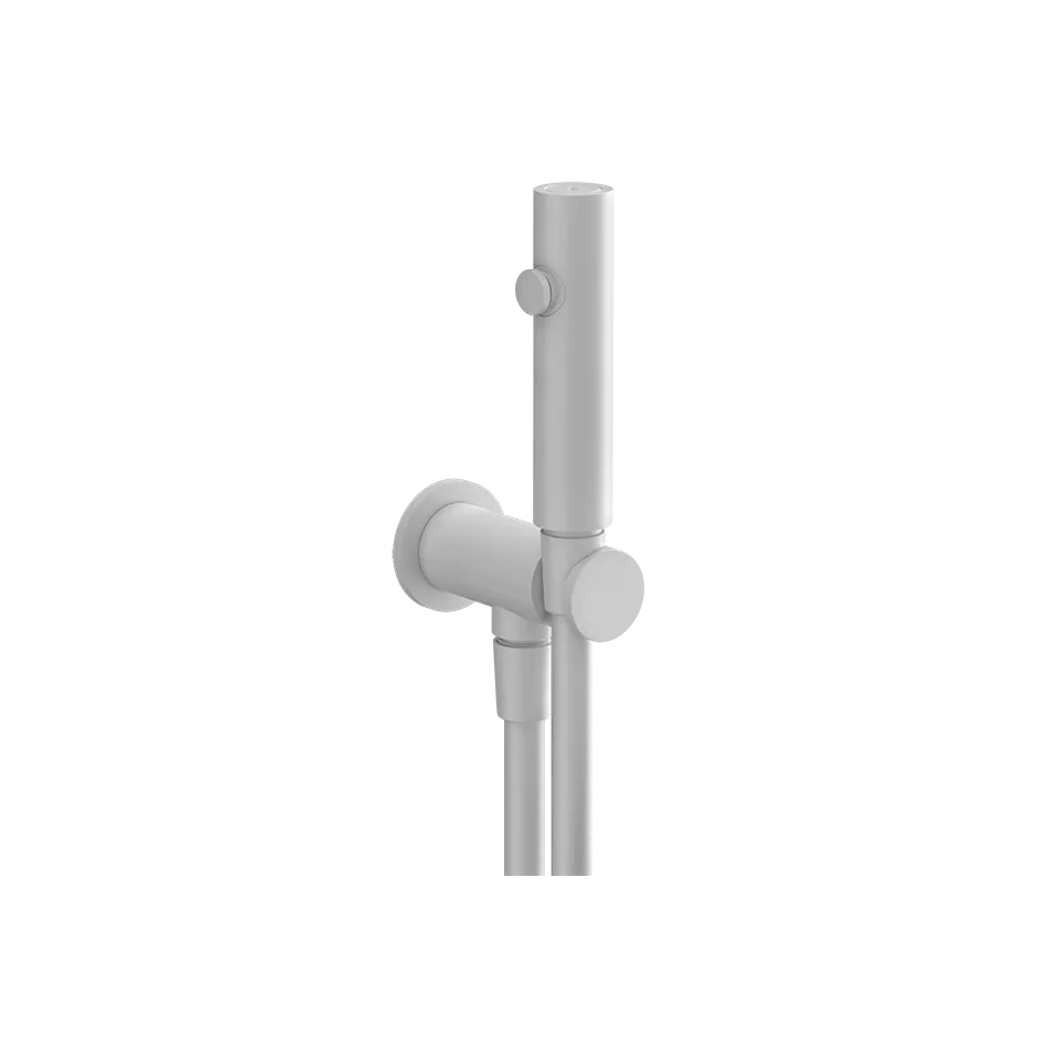 Gessi ANELLO Hygiene-Shut-Off-Handbrause mit Brausehalter zur Wandmontage, 1-Strahl, mit Wandanschlussbogen, 1/2 Anschluss, weiß matt - 45123279 Gessi ANELLO Hygiene-Shut-Off-Handbrause mit Brausehalter zur Wandmontage, 1-Strahl, mit Wandanschlussbogen, 1/2 Anschluss, weiß matt - 45123279