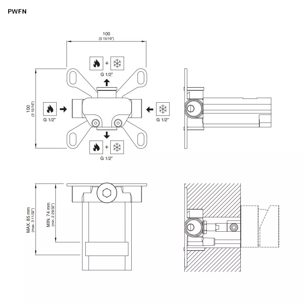 cea Unterputz-Einbauteil-PWFN