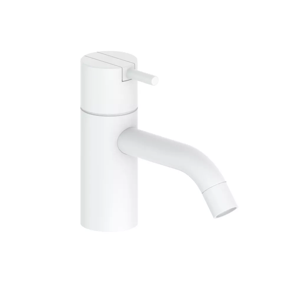 vola HV1EB Niederdruck-Waschtisch-Einhebelmischer, Ausladung:114mm Höhe:120mm, ohne Ablaufgarnitur, Hebel:25mm, weiß matt-HV1EB-28