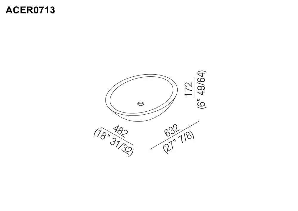 Agape SPOON XL Aufsatzbecken aus Cristalplant® mit Überlauf, Breite: 63,2cm, Tiefe: 48,2cm, Höhe: 17,2cm, weiß matt - ACER0713Z