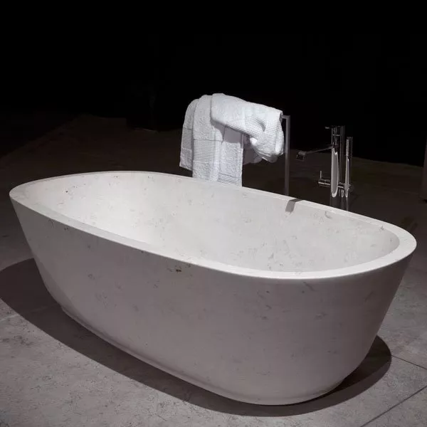 antoniolupi BAÌA Badewanne aus Naturstein, 185x90x50cm, pietra luna-BAIA-PIETRALUNA