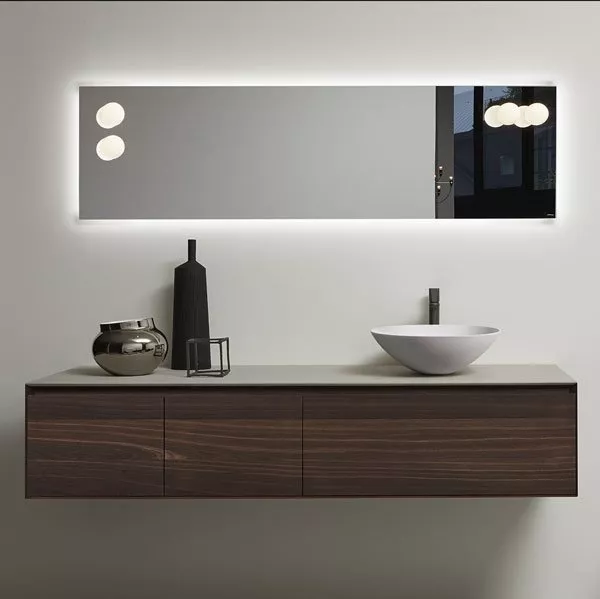 antoniolupi BOLLA Spiegelleuchten aus Borosilikatglas mit Aluminiumhalterung, Durchmesser: 8cm, Lichtfarbe: 3000K, warmweiß-BOLLA2-3000