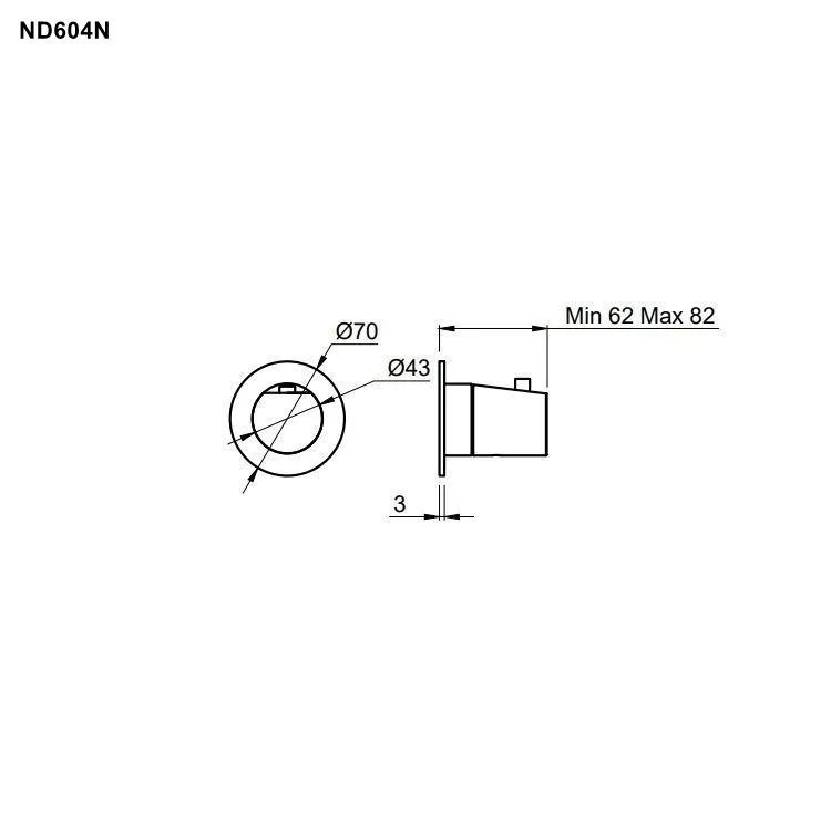 antoniolupi INDIGO ND 604N Wand-Thermostat-ND604NLU
