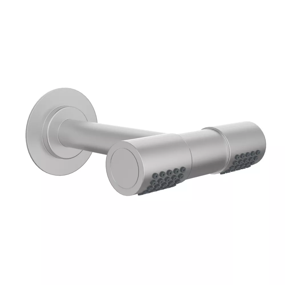 vola 080D Wand-Kopfbrause 3/4” mit zwei Brauseköpfen, Ausladung:130mm, edelstahl-080D-40