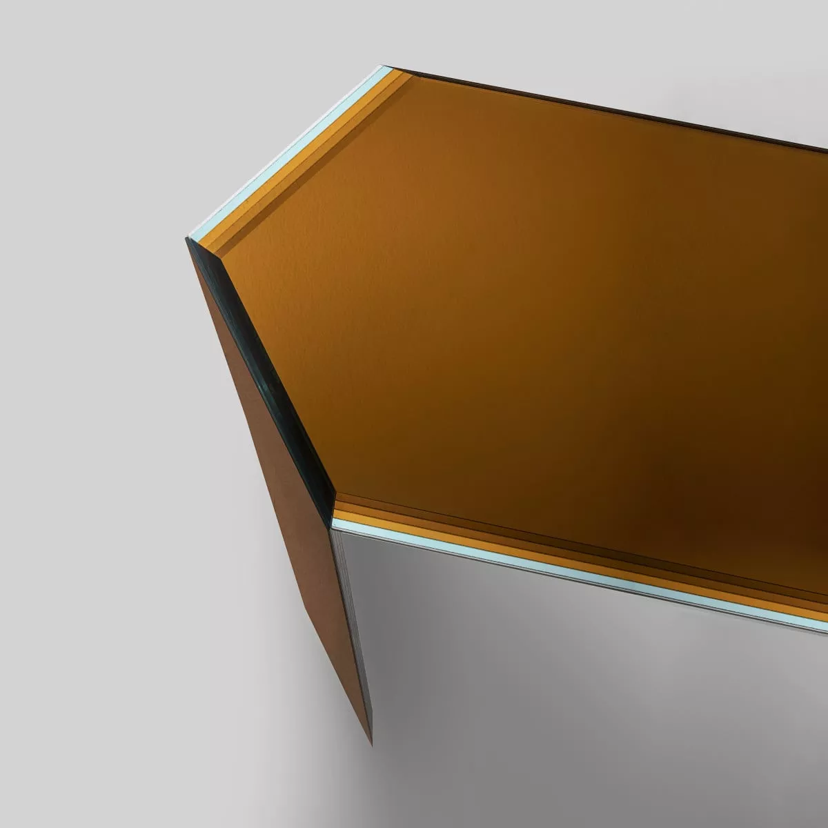 Glas Italia Bisel - Ocker - Detail Glas Italia Bisel Couchtisch 100 × 91 cm, Höhe 40 cm, Ocker - BIS01-OCKER