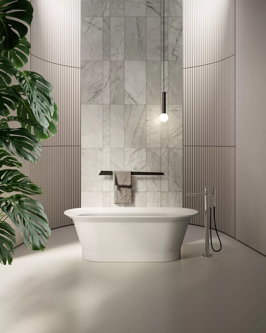 antoniolupi OASI freistehende oder Einbau-Badewanne aus Cristalplant®, Breite: 180cm, Tiefe: 85cm, Höhe: 55cm, weiß matt-OASI20