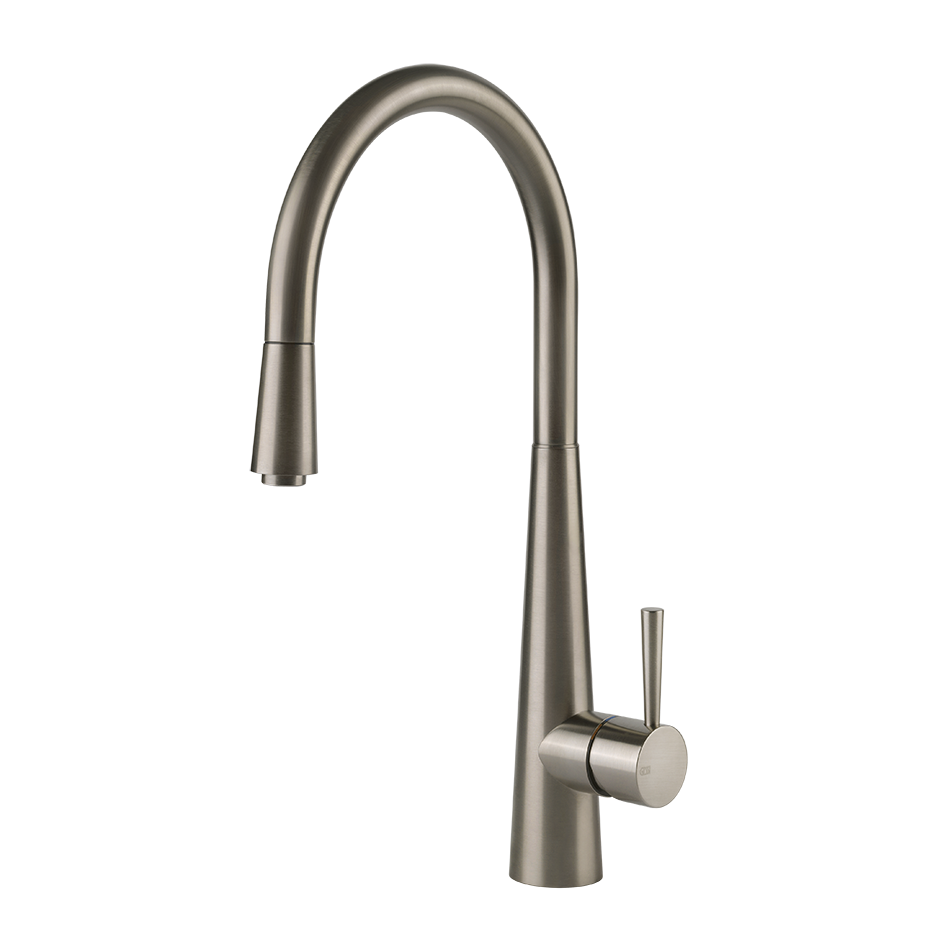 Gessi JUST Einhebelmischer mit Schwenkarm und Auszugsbrause mit 1 Strahlfunktion, Finox Optik - 20577149