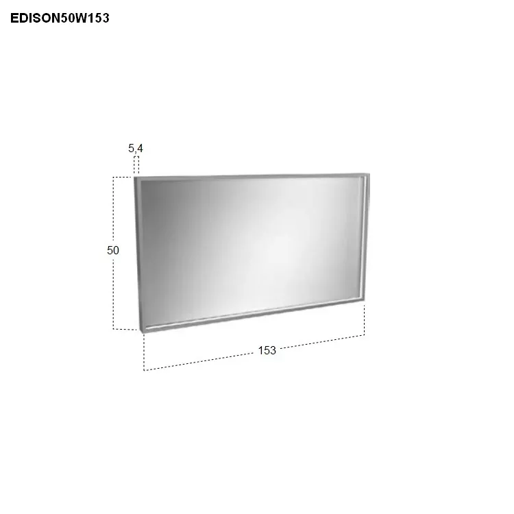 antoniolupi EDISON rechteckiger LED-Spiegel, H:50cm, B:153cm, Lichtfarbe:3000K, warmweiß-EDISON50W153_3000