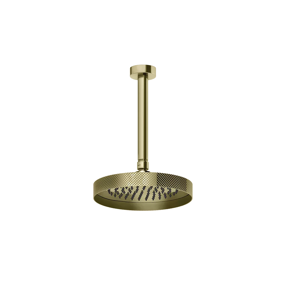 Gessi ANELLO Antikalk-Kopfbrause zur Deckenmontage, Durchmesser: 218mm, mit Gelenk und Deckenarm 281mm, Funktion: Regen, 1/2 Anschluss, bei 3 bar Druck ca. 9 l/min, Oberfläche Diamantato, messing PVD - 63452710 Gessi ANELLO Antikalk-Kopfbrause zur Deckenmontage, Durchmesser: 218mm, mit Gelenk und Deckenarm 281mm, Funktion: Regen, 1/2 Anschluss, bei 3 bar Druck ca. 9 l/min, Oberfläche Diamantato, messing PVD - 63452710