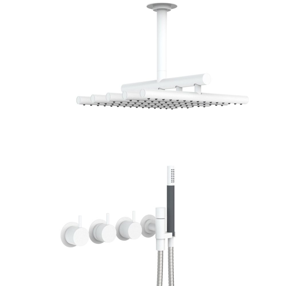 vola 5471R-051A Unterputz-Brause-Thermostat, Decken-Regenbrause 050A, Hebel:25mm, weiß matt-5471R-051A-28